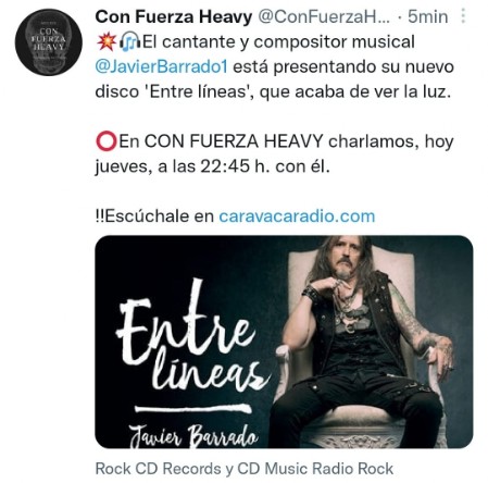 Entrevista en Con Fuerza Heavy, caravacaradio.com